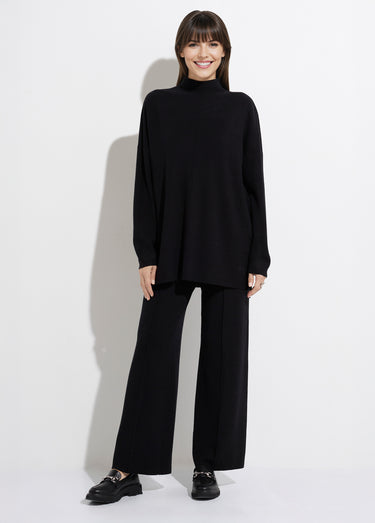 Ensemble en maille tunique + pantalon Noir