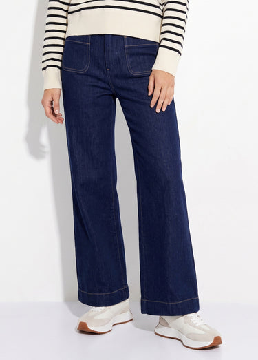 Jean flare taille haute, spécial PETITE Brut