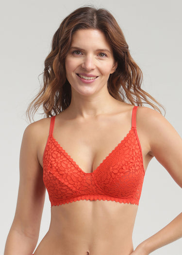 Soutien-gorge sans armatures, DAILY DENTELLE Rouge Feu