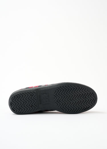 Chaussons grande largeur fourrés laine mixtes Ecossais Bordeaux