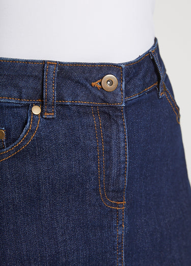 Jupe trapèze en jean stretch Indigo