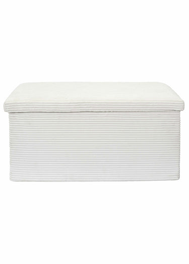 Pouf bouclette avec coffre de rangement 2B Beige