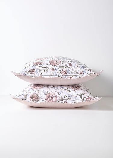 Parure de lit 3 pièces avec housse de couette, camélias Gris