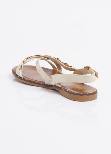 Nu pieds croisés détails étoile de mer Beige