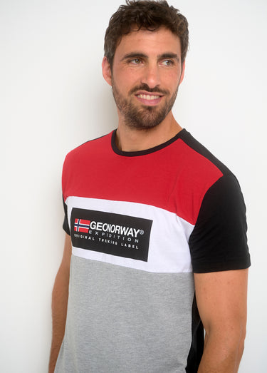 T-shirt tricolore logo poitrine Noir