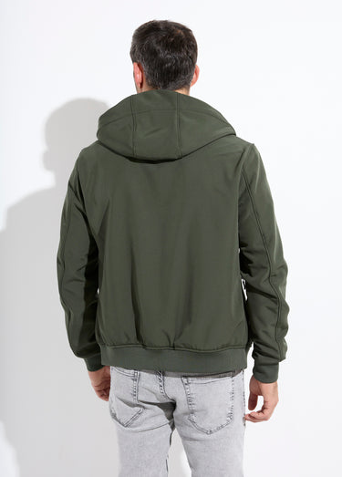 Veste sportswear mi saison courte à capuche Kaki