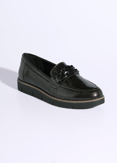 Mocassins semelle compensée style rock Gris