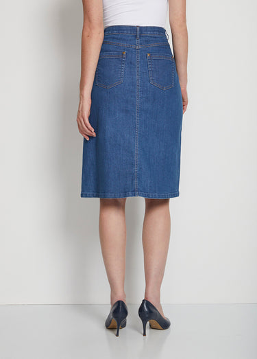 Jupe trapèze en jean stretch Bleu
