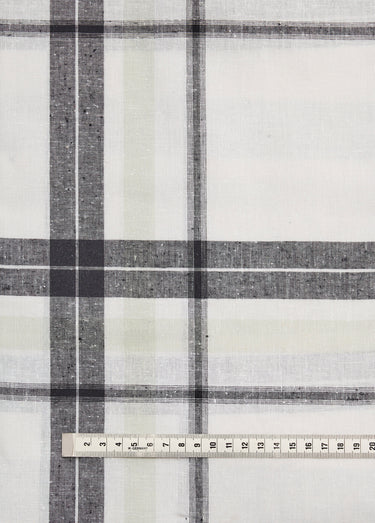 Coupon tissu carreaux bicolores, Petra Carreaux Noir