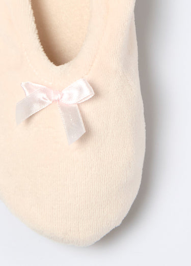 Chaussons ballerines velours élastiqués Rose Clair