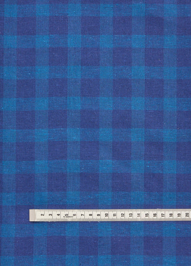 Coupon tissu carreaux foncés, Peacock Carreaux Bleu