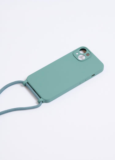 Coque silicone et cordon pour iPhone 13 Vert