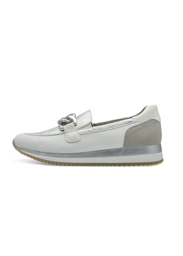 Mocassins compensés multimatières Blanc Argente