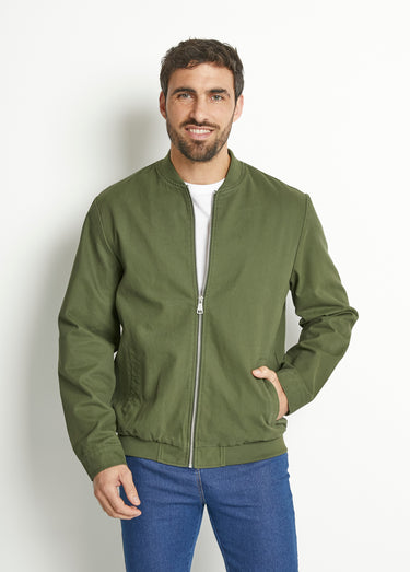 Blouson zippé type teddy Kaki