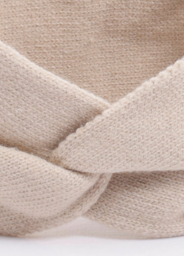 Bandeau headband torsade en maille douce Beige