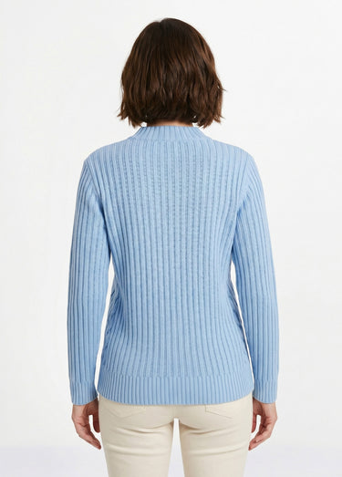 Pull chaud style irlandais col montant Ciel