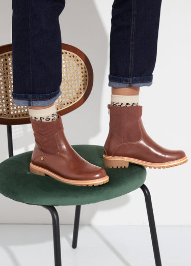 Boots camarguaises empiècement velours Camel