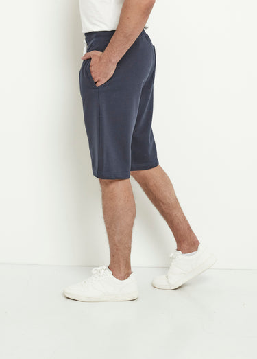Short long en molleton avec lien à nouer Marine