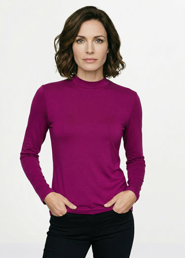 Sous-pull extensible col montant Uni Cassis