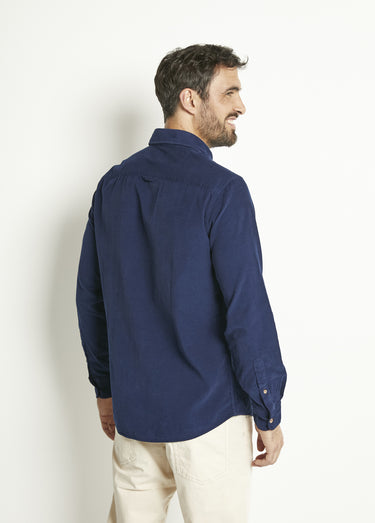 Chemise manches longues velours milleraies Marine