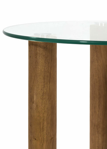 Tables gigognes plateau rond en verre Marron