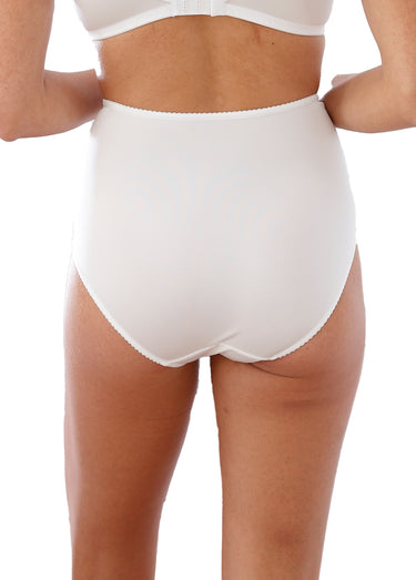 Culotte gainante taille haute tulle brodé Blanc