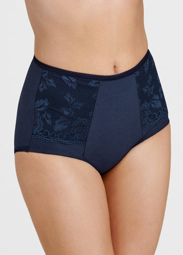 Gaine-culotte taille haute dentelle, LOVELY LACE Marine