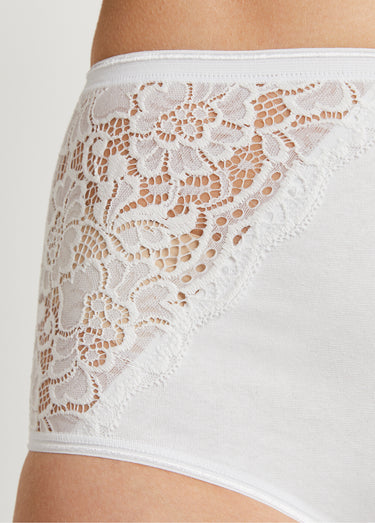 Culottes taille haute dentelle - lot de 2 Blanc Lot 2