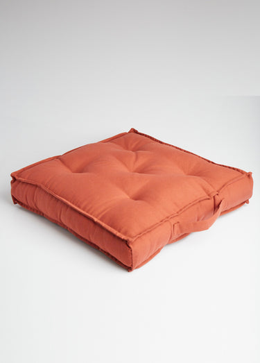 Coussin de sol capitonné uni Bordeaux