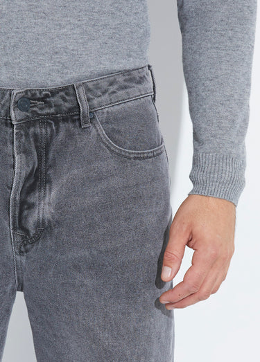 Jean denim coupe large style baggy Gris