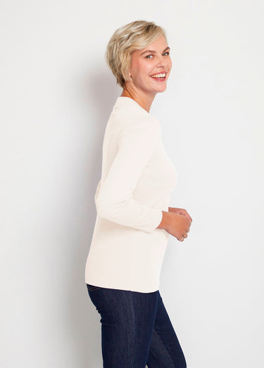 Sous-pull long souple maille douce Uni naturel