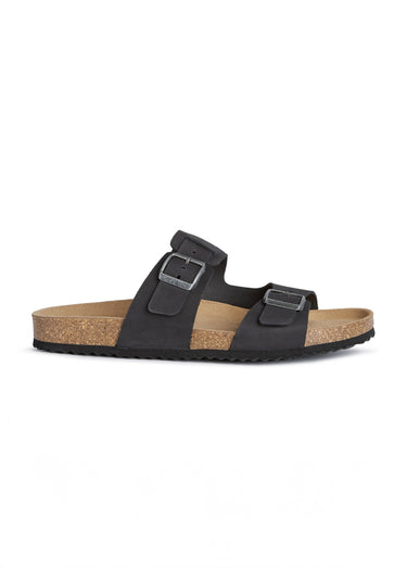 Sandales à boucles et semelle anatomique Noir