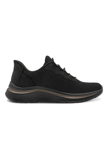 Baskets sportswear compensées en mesh Noir