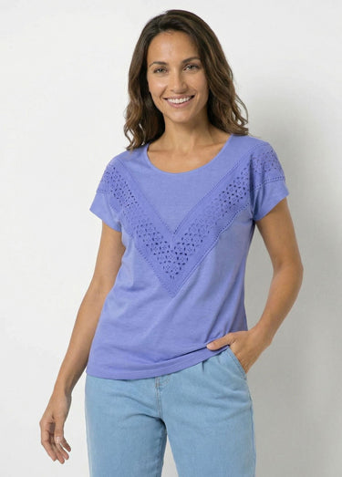 T-shirt dentelle coton manches kimono Myosotis