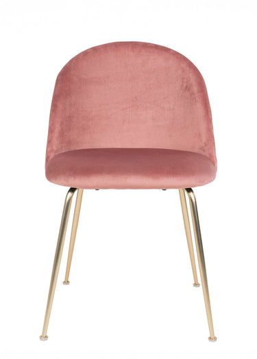 Chaises velours pieds aspect laiton 1R Rose
