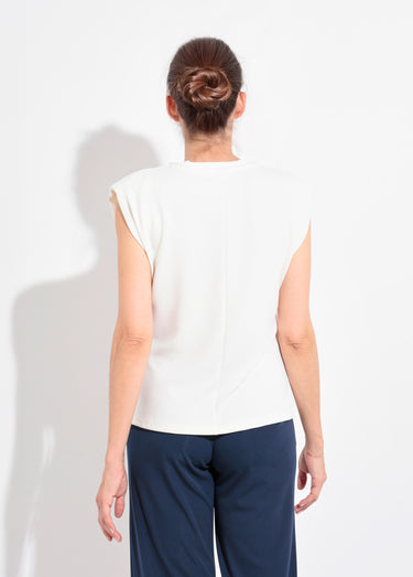 T-shirt maille fantaisie broderie cœur Blanc