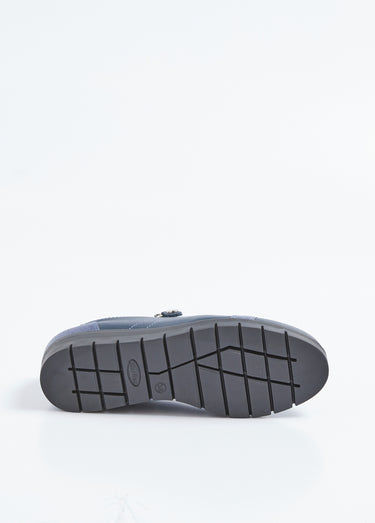 Baskets bi-matière lacées zippées largeur confort Bleu