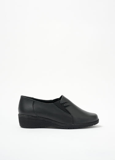 Mocassins souples élastiqués largeur confort Noir