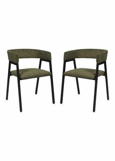 Fauteuils minimalistes velours cotelé 1T Vert/Noir