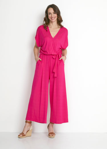 Combinaison jupe-culotte maille extensible Rose
