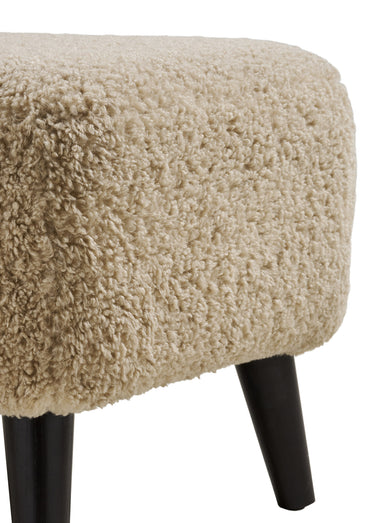 Pouf rectangle bouclette mèches LUNARO Brun clair