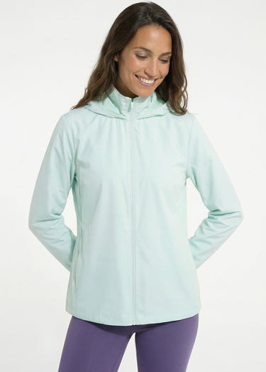 Veste coupe-vent zippée à capuche Vert