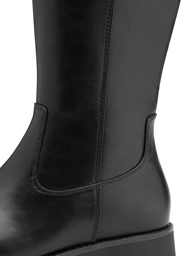 Bottes hautes plates semelle antidérapante Noir
