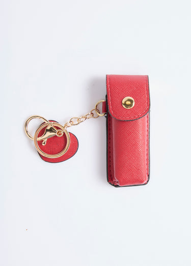 Étui à rouges à lèvres, imitation Saffiano Bordeaux