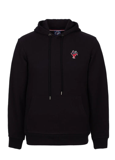 Sweat shirt kangourou à capuche, brodé Noir