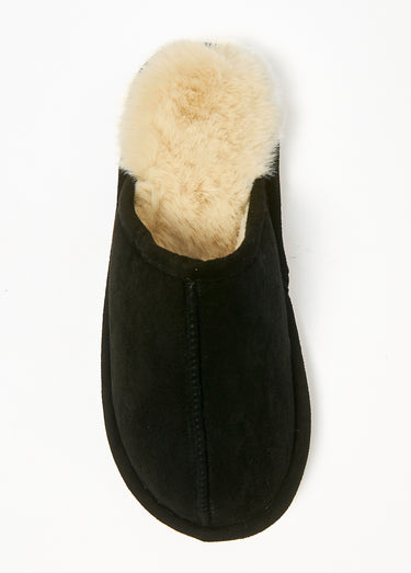Chaussons fourrés chauds en suédine Noir