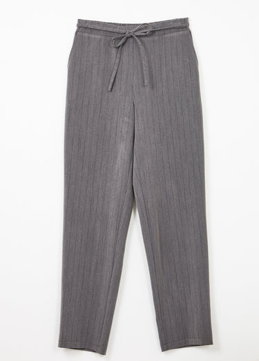 Pantalon droit lien à la taille 3/4 élastiquée Gris/Noir