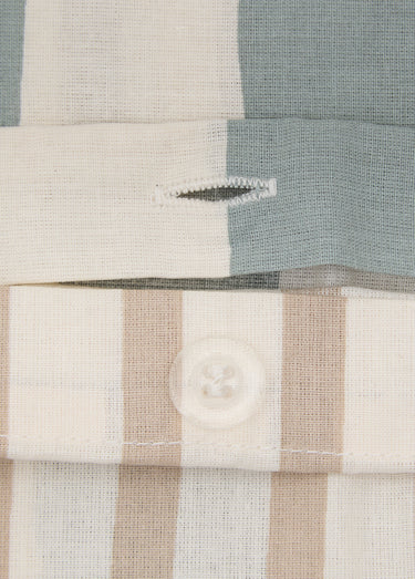 Parure de lit 3 pièces rayures 240x200cm FENIR Bleu / Beige