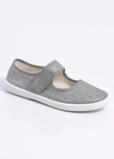 Chaussons babies à scratch largeur confort Gris