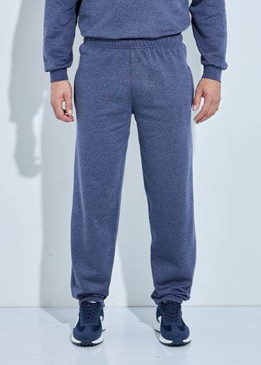 Pantalon jogging molleton bas et taille élastiqués Bleu Grise
